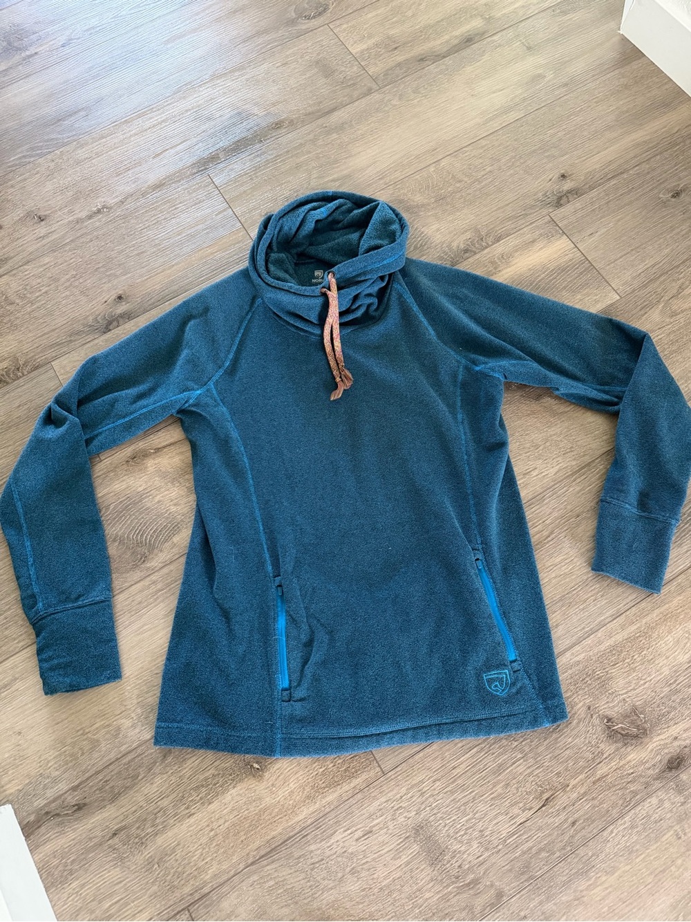 Cozy Teal Funnel Neck Fleece Pullover